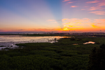 Fototapeta na wymiar sunset over the alabama gulf coast 