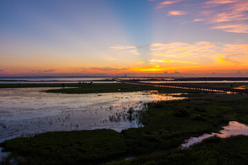 sunset over the alabama gulf coast 