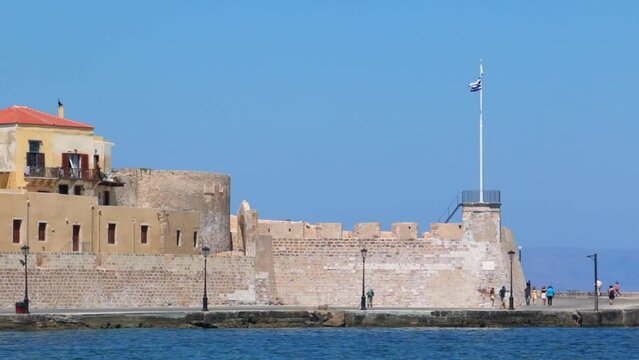 Chania, Crete - city center and harbor, sunny day
