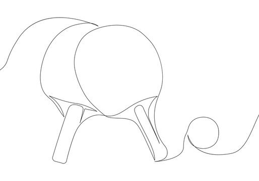 ping pong paddles continuous line drawing clip art preview