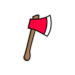 Illustration vector graphic of red axe cartoon.