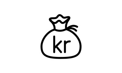money bag icon vector isolated on white background, Cash transparent sign , thin line design elements in outline style 