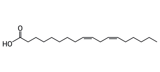 chemical structure of linoleic acid (C18H32O2)