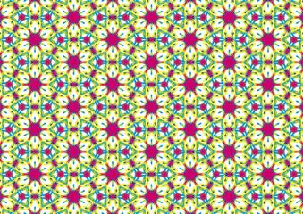 Melting repeating seamless colorful kaleidoscopic pattern for design, textile and backgrounds