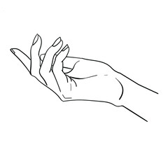 Vector illustration of female hand pose, various hand shape symbols. Communicate or talk with emoji for messenger. Cartoon human palms and wrist vector set. hand gestures asking, giving, opening