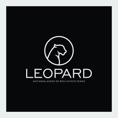 leopard line company logo. wild animal logo with minimalist concept