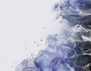 Obraz premium アルコールインクアート風イラスト ブラックウェーブ