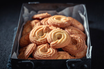 Danish cookies made of butter and sugar.