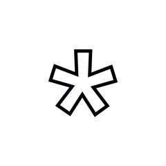 Asterisk in English grammar vector illustration