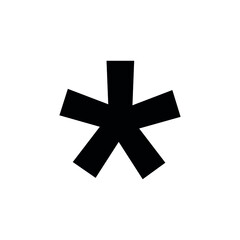 Asterisk in English grammar vector illustration