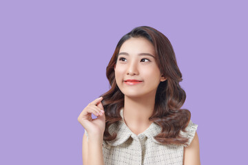 young Woman touching her Healthy black Hair