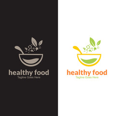 Healthy Food Vector. Vector icon template for vegan restaurant, diet menu, natural products.