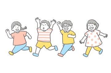 走る子どもたち