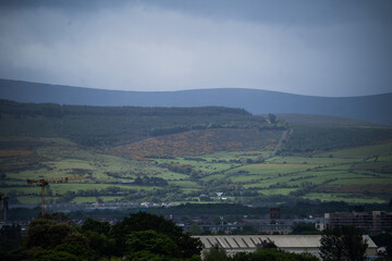 Fototapeta na wymiar Paysage d'Irlande, vue depuis le parc Phoenix à Dublin