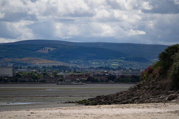 Marée basse, baie de Dublin, Irlande