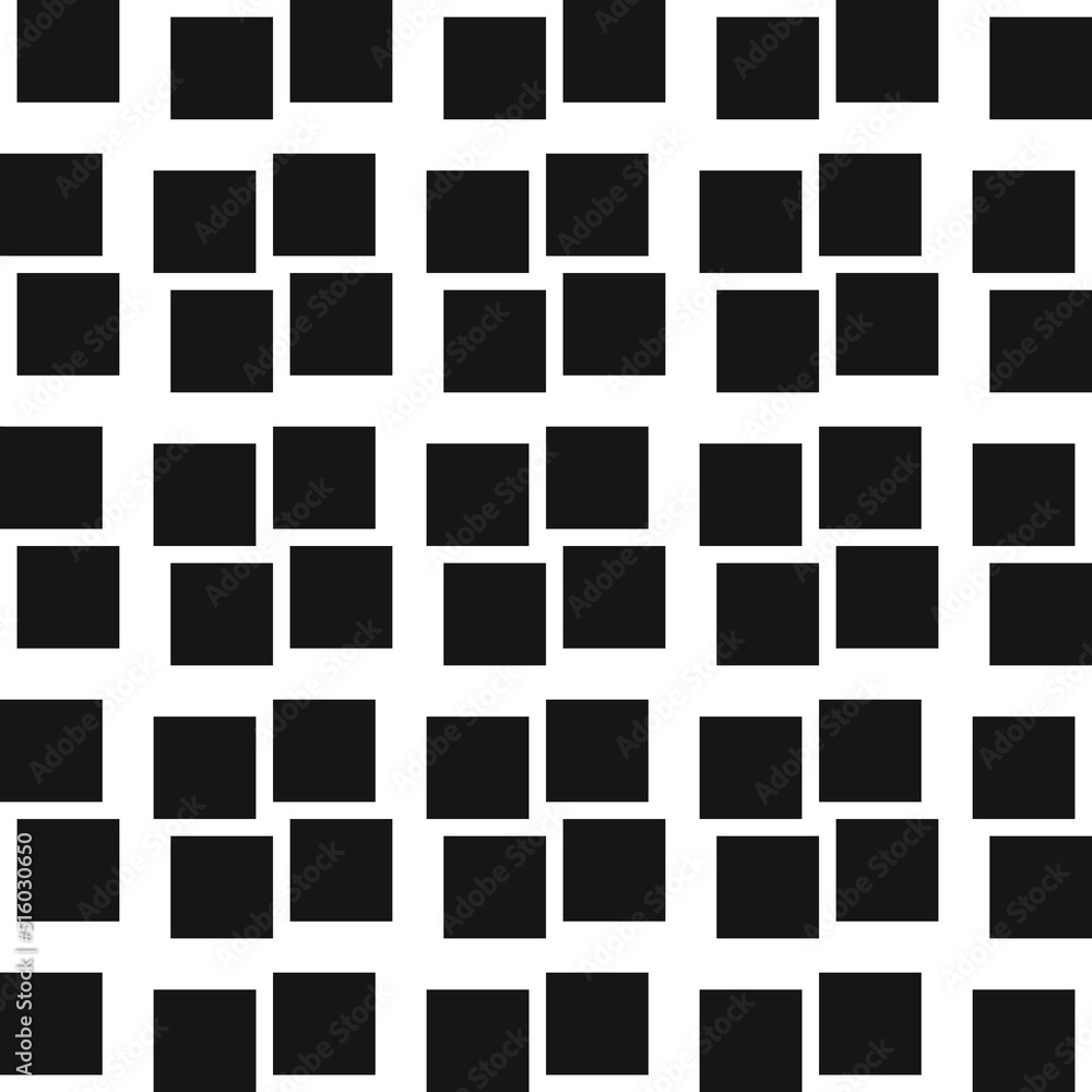 Poster Repeating black squares. Seamless vector pattern for interior.