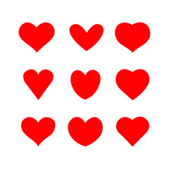 Heart icon in different style vector illustration