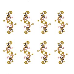 Repeat pattern of lizards on white background