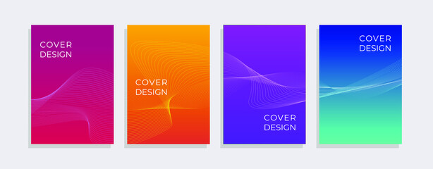 Obraz na płótnie Canvas Set of minimal covers design. Colorful gradient vector background. Modern template design for cover or web