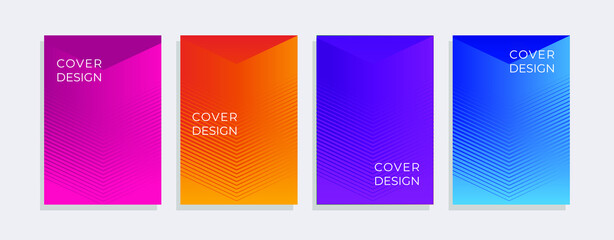 Set of minimal covers design. Colorful gradient vector background. Modern template design for cover or web