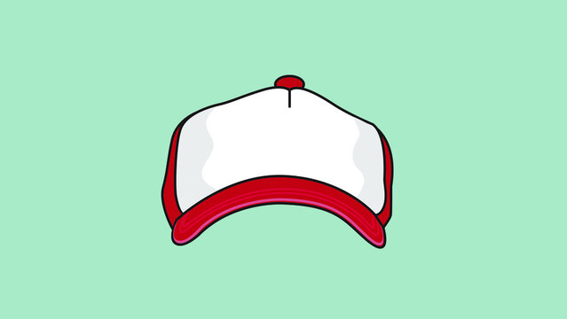 Red and white hat vector and graphic illustration