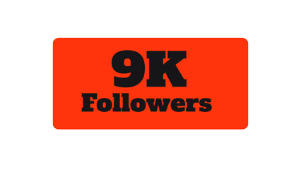9k followers orange, icon, logo vector illustration