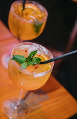 Drink with Gin and mint served in Brazilian pub