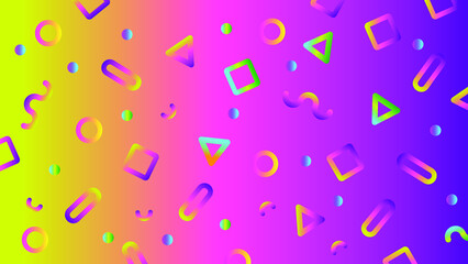 Modern abstract geometric shape pattern with colorful background