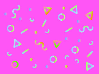 Modern abstract geometric shape pattern with colorful background