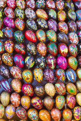 Fototapeta na wymiar Background with painted Easter eggs