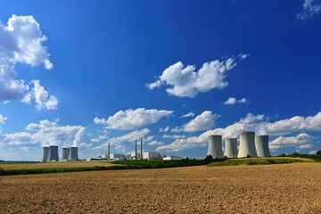 Nuclear power plant. Concept for industry and technology - energy crisis. Increasing energy prices...
