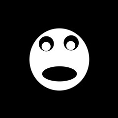 face on black background