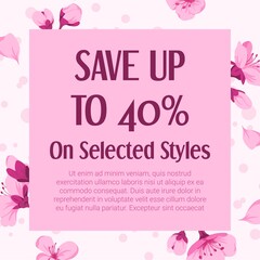 Save up to forty percent on selected styles banner