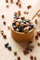 close up of mixed beans in a bowl 