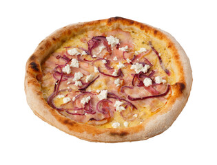 Pizza isolated on a white background. Way in path.