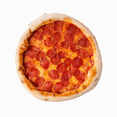 Pizza isolated on a white background. Way in path.