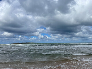 clouds over the sea, storm on the beach, tylösand, kattegat, halmstad, halland, sweden, scandinvia, summer, 