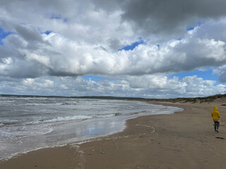 storm on the beach, tylösand, kattegat, halmstad, halland, sweden, scandinvia, summer,