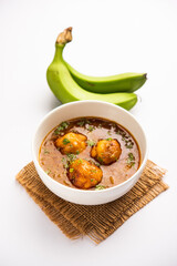 Banana Kofta curry also known as Kachche Kele Ke Kofte in India