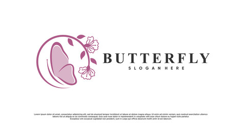 Butterfly logo design for beauty with unique concept Premium Vector
