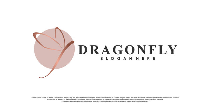 Dragonfly logo design with creative concept Premium Vector