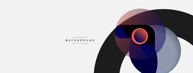 Vector round shapes circles minimal geometric background. Vector illustration for wallpaper banner background or landing page
