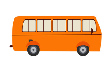 Vector flat public bus design. City Bus. Vector Illustration In Modern Flat Style