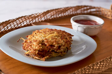 Potato Pancakes. Vegetable fritters. Latkes