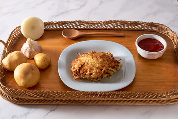 Potato Pancakes. Vegetable fritters. Latkes