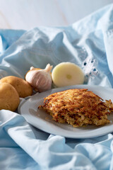 Potato Pancakes. Vegetable fritters. Latkes