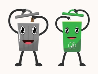 Trash can cartoon. Mascot Trash Can. Vector cartoon illustration of a Trash Can mascot 