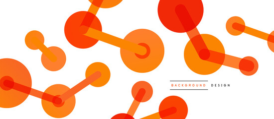 Line points connections geometric abstract background. Circles connected by lines. Trendy techno business template for wallpaper, banner, background or landing
