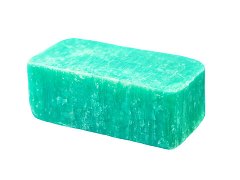 1 St&uuml;ck festes Shampoo auf weissem Hintergrund