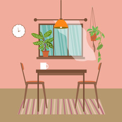Kitchen interior. Kitchen interior. Beutiful vector illustration. - 516040845